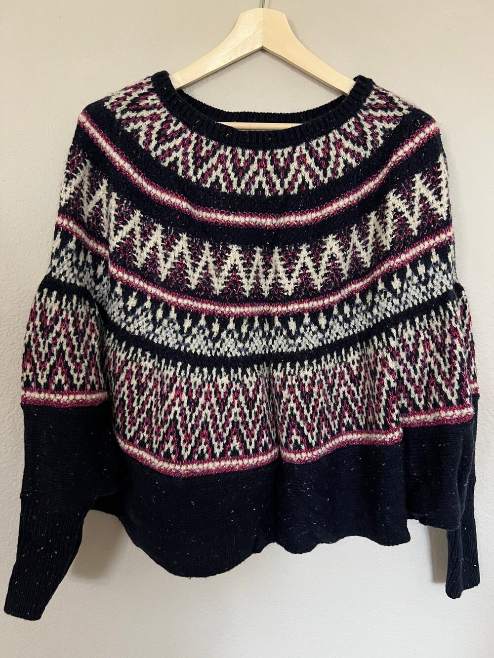 Anthropologie Sleeping on Snow Midland Sweater Poncho Style Wool Blend Sz S - Picture 1 of 6